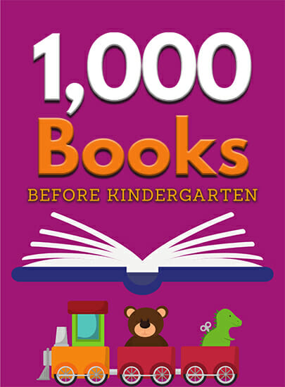 Banner with text: 1000 Books before Kindergarten