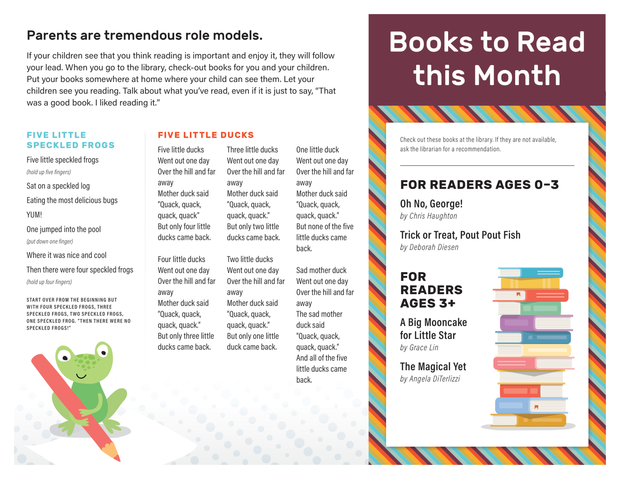 Early Literacy Calendar Genesee District Library