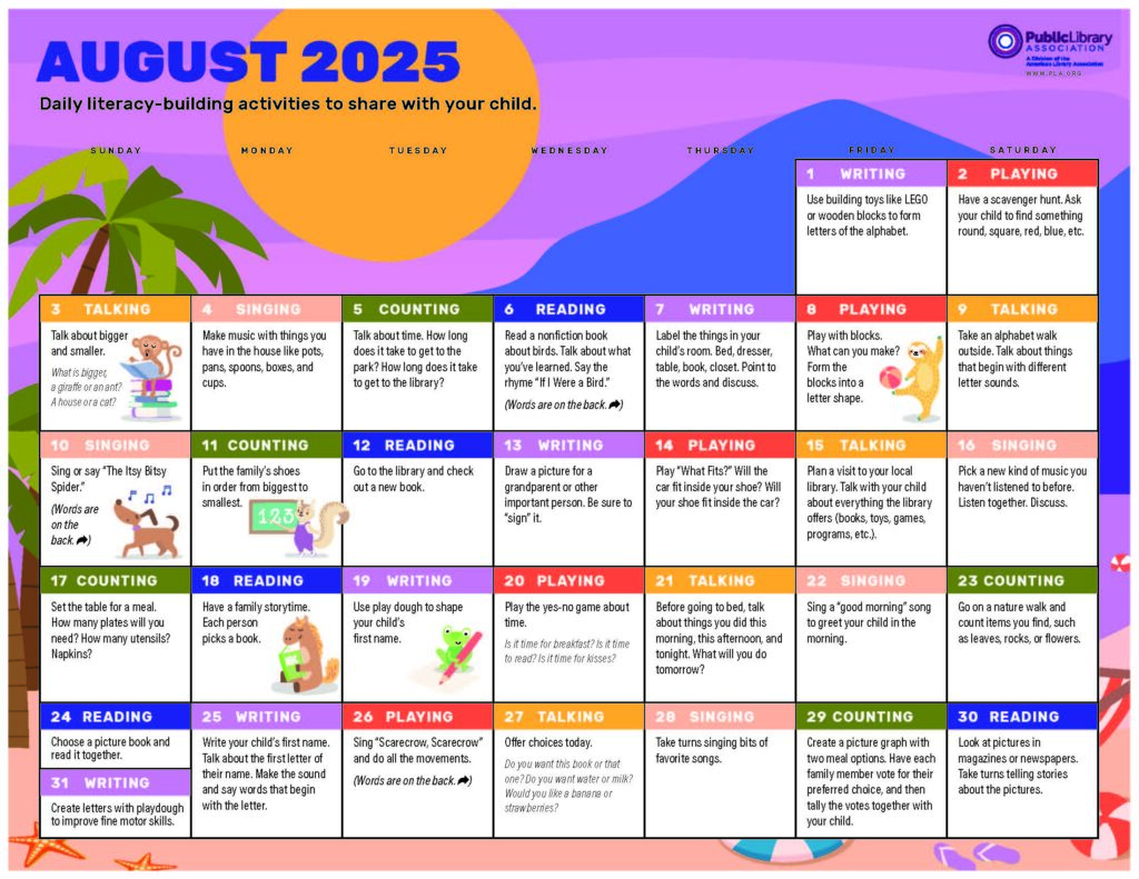 August 2025 calendar page