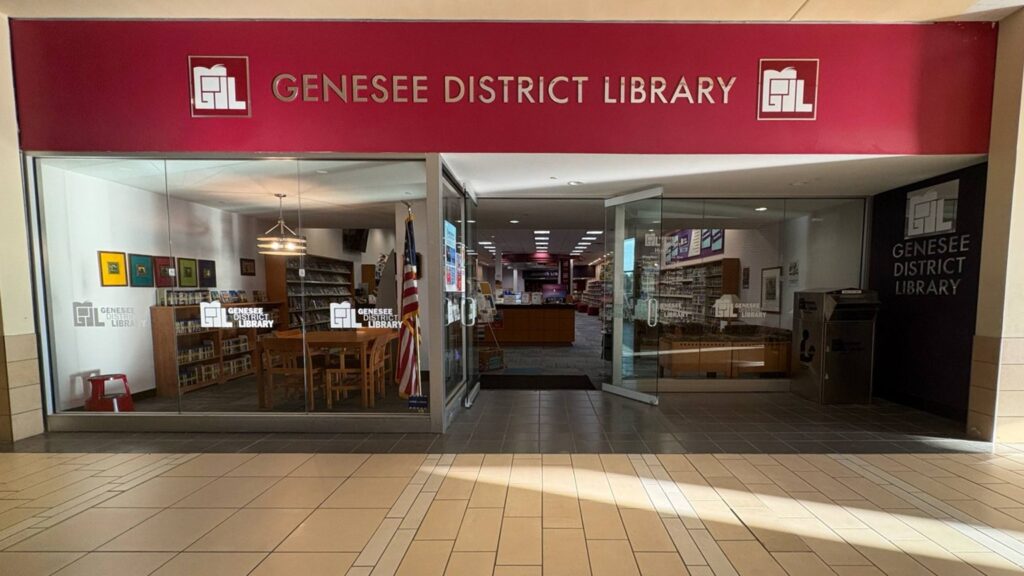 The outside of the Genesee Valley Center Library located inside the Genesee Valley Mall