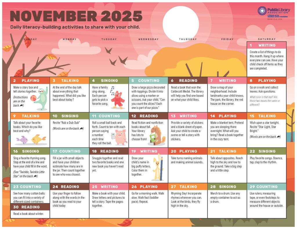 November 2025 calendar page