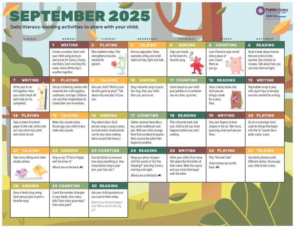 September 2025 calendar page