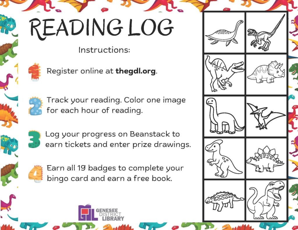 Dinosaur Reading Log