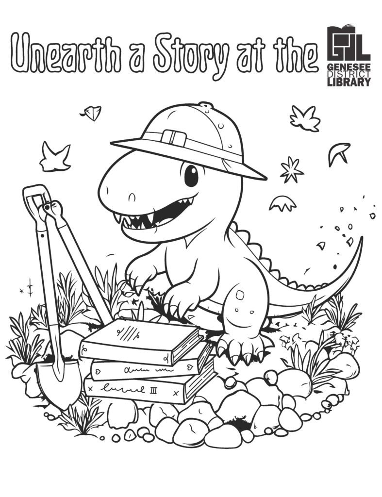 Unearth a Story Dinosaur Coloring Page
