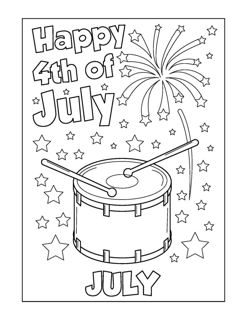 4th of July Coloring Page