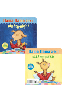 LLama Llama Wakey-Wake with Llama Llama Nighty-Night on the reverse side. By Anna Dewdney