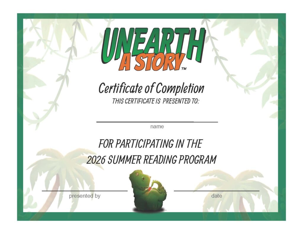 Unearth a Story Certificate of Completion