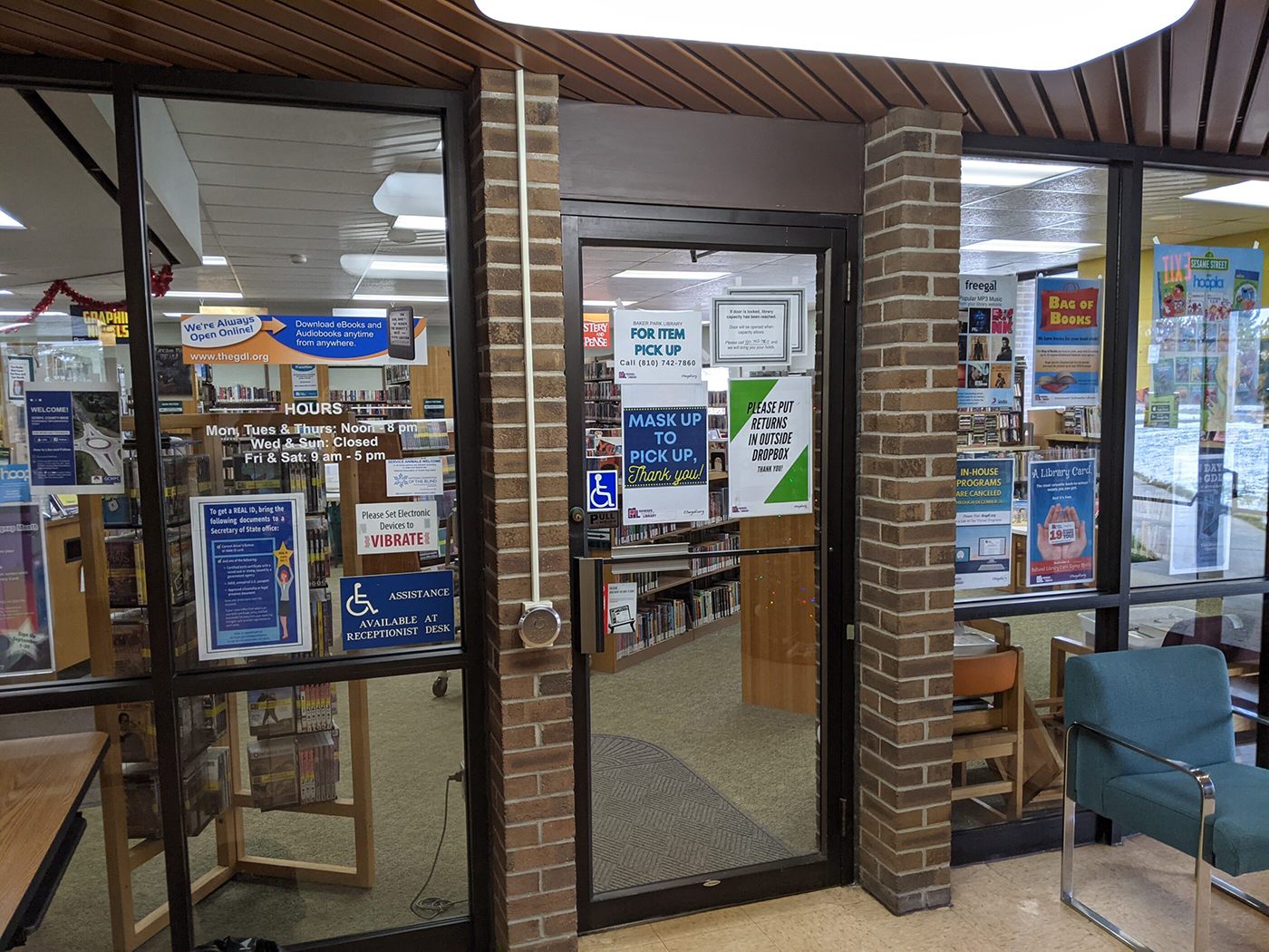 The inner door to the Baker Park Library